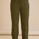 Елегантен панталон с ръб и висока талия - каки