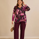 Блуза с връзки - розов