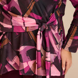 Блуза с връзки - розов