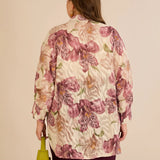 Елегантна риза с флорален принт - пепел от рози