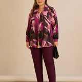 Туника тип риза с брошка - розов