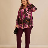 Туника тип риза с брошка - розов