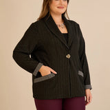 Спортно-елегантно сако райе с ламе