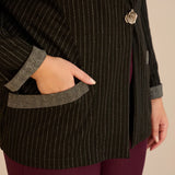 Спортно-елегантно сако райе с ламе