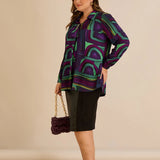 Туника тип риза с брошка - лила