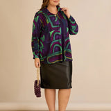 Туника тип риза с брошка - лила