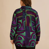 Туника тип риза с брошка - лила