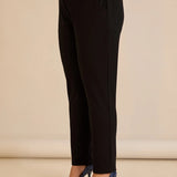 Памучен панталон с класическа кройка - черен