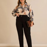 Памучен панталон с класическа кройка - черен