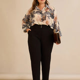 Памучен панталон с класическа кройка - черен