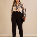 Памучен панталон с класическа кройка - черен