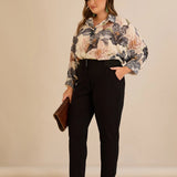 Памучен панталон с класическа кройка - черен