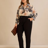 Памучен панталон с класическа кройка - черен