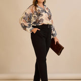 Памучен панталон с класическа кройка - черен