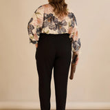 Памучен панталон с класическа кройка - черен