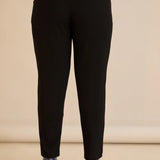 Памучен панталон с класическа кройка - черен