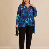 Блуза с връзки - син