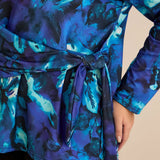 Блуза с връзки - син