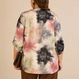 Блуза с цип авторски принт - многоцветен