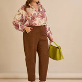 Елегантна риза с флорален принт - пепел от рози