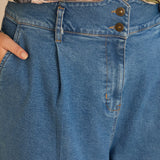 Еластични модерни дънки с широки крачоли - син