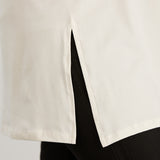 Памучна туника в големи размери с щампа Happiness - екрю