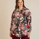 Елегантна риза от фина вискоза - бургунди