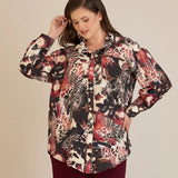 Елегантна риза от фина вискоза - бургунди