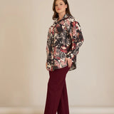 Елегантна риза от фина вискоза - бургунди