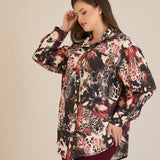 Елегантна риза от фина вискоза - бургунди