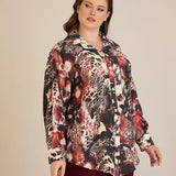 Елегантна риза от фина вискоза - бургунди