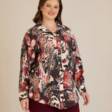 Елегантна риза от фина вискоза - бургунди