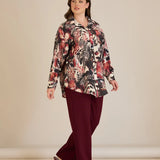 Елегантна риза от фина вискоза - бургунди