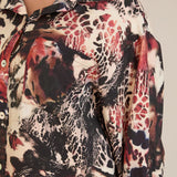 Елегантна риза от фина вискоза - бургунди