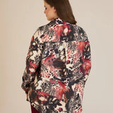 Елегантна риза от фина вискоза - бургунди