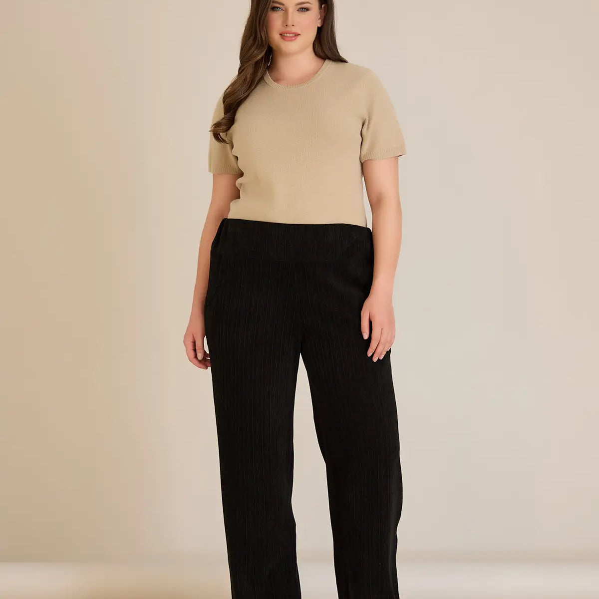 Широк панталон големи размери за есен зима