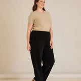 Широк панталон от релефна материя