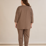 Пролетна блуза с щампа - визон