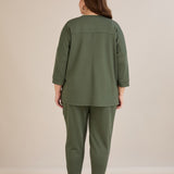 Пролетна блуза с щампа - олив