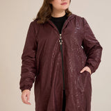 Пролетна парка с памучен и еластичен хастар - бургунди