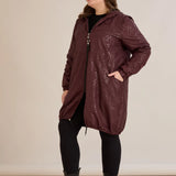 Пролетна парка с памучен и еластичен хастар - бургунди