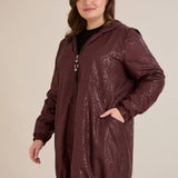 Пролетна парка с памучен и еластичен хастар - бургунди