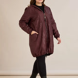 Пролетна парка с памучен и еластичен хастар - бургунди