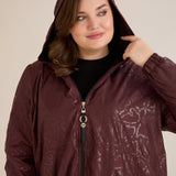 Пролетна парка с памучен и еластичен хастар - бургунди