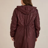 Пролетна парка с памучен и еластичен хастар - бургунди