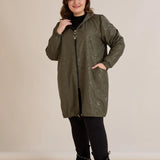 Пролетна парка с памучен и еластичен хастар - каки