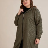 Пролетна парка с памучен и еластичен хастар - каки