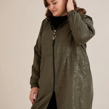 Пролетна парка с памучен и еластичен хастар - каки