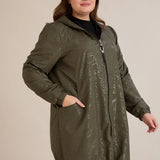 Пролетна парка с памучен и еластичен хастар - каки