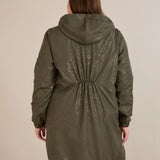 Пролетна парка с памучен и еластичен хастар - каки